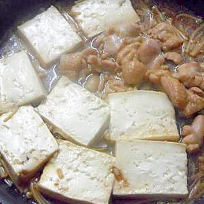 5分でできる!鶏肉とえのきの豆腐煮
